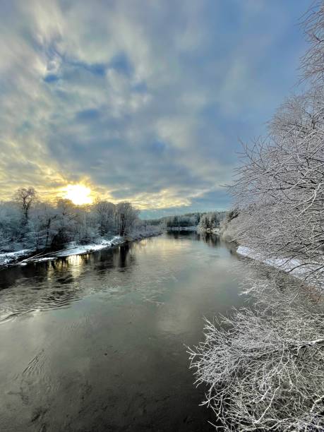 istock Gauja river coast line ice snow Latvia Vidzeme 1303982933