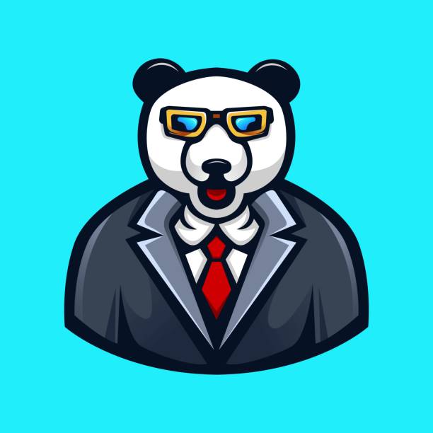 panda-logo - humor badge blue crime stock-grafiken, -clipart, -cartoons und -symbole
