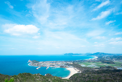 Panoramic view of the beautiful Long Ke Wan bay in Sai Kung peninsula, Hong Kong.