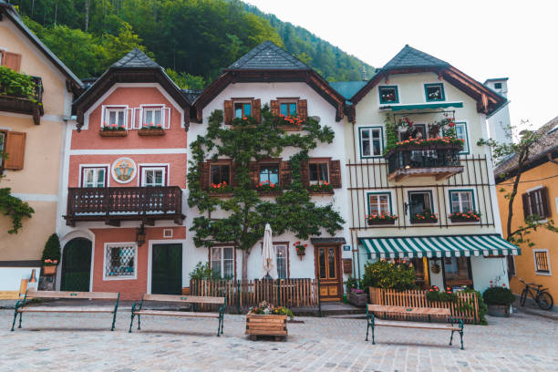 istock hallstatt central square tourist landmark 1303989044