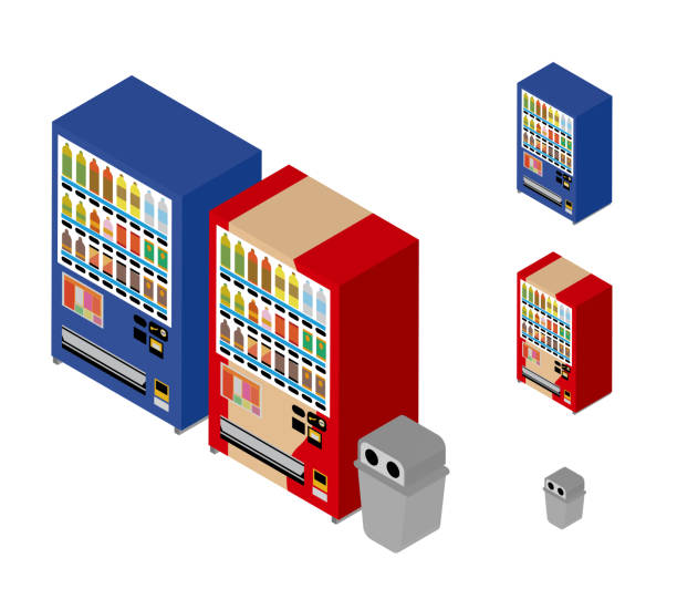 automat izometryczny - vending machine obrazy stock illustrations