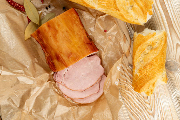 istock Smoked pork tenderloin, sliced ham, meat fillet 1303992005