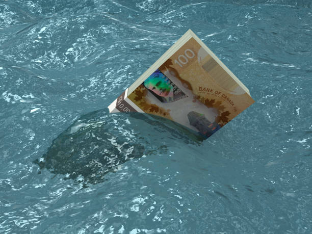 canada, crisi finanza monetaria recessione affonda acqua - storm sea business uncertainty foto e immagini stock