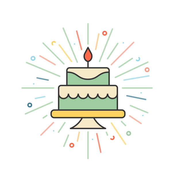 Ilustración de Icono De La Línea De Pastel De Cumpleaños y más Vectores  Libres de Derechos de Pastel de cumpleaños - Pastel de cumpleaños,  Cumpleaños, Vector - iStock