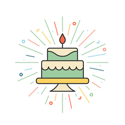 Birthday Cake Line Icon