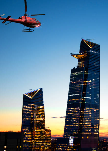 istock Helicopter tour over Manhattan at night . 1303995583