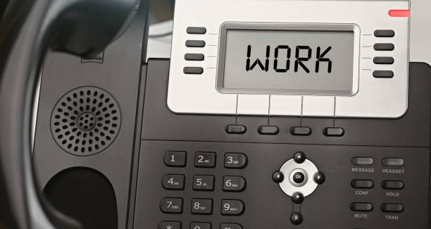 istock WORK - concept of text on the IP phone display 1303996651