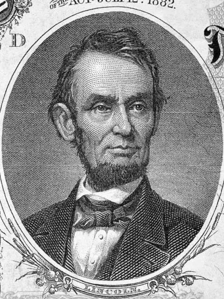 Photo of Abraham Lincoln a portrait from American money