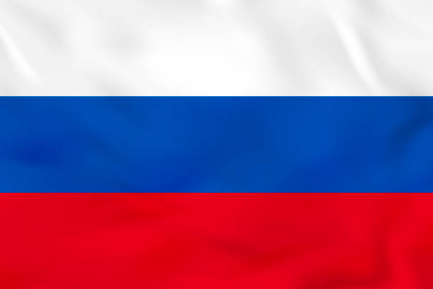 istock Russia waving flag. Russia national flag background texture. 1304001628
