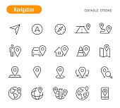 Navigation Icons Set - Line Series - Editable Stroke