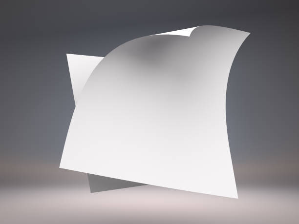 istock Hovering Curled Up Flyers Template Isolated on Dark Background 1304003808
