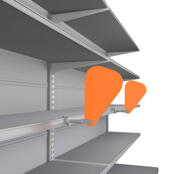 istock Perspective View Of Two Woobler Template Attached to Empty Shelf 1304003886