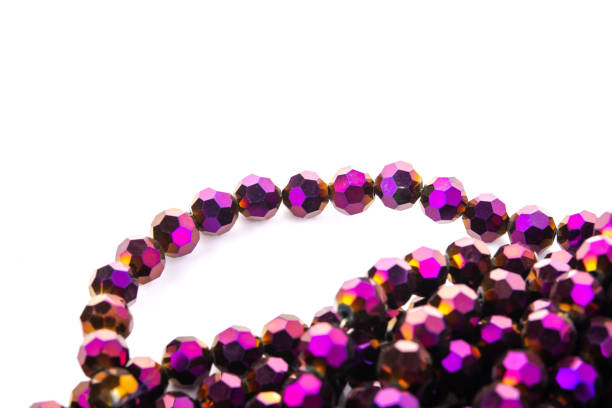 istock Beautiful Light purple Glass Sparkle Crystal Isoalted Beads on white background. Use for diy 1304005064