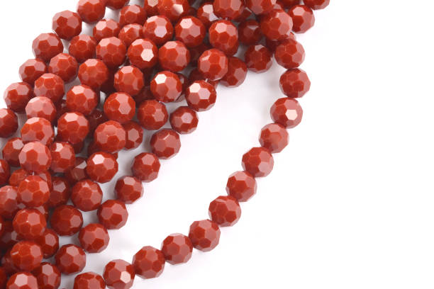 istock Beautiful Glass Sparkle Crystal Isoalted Beads on white background 1304005742