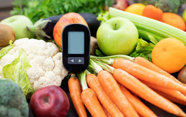 istock Glucose meter and low glycemic food. 1304006772