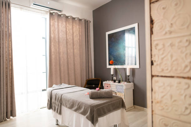 istock Spa treatment massage room 1304014615