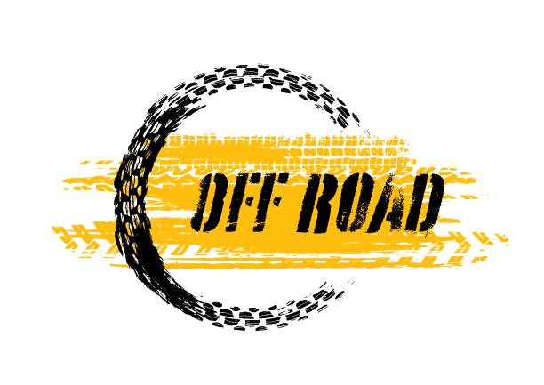 ilustrações, clipart, desenhos animados e ícones de poste off-road grunge e selo de qualidade - mountain cycling bicycle tire