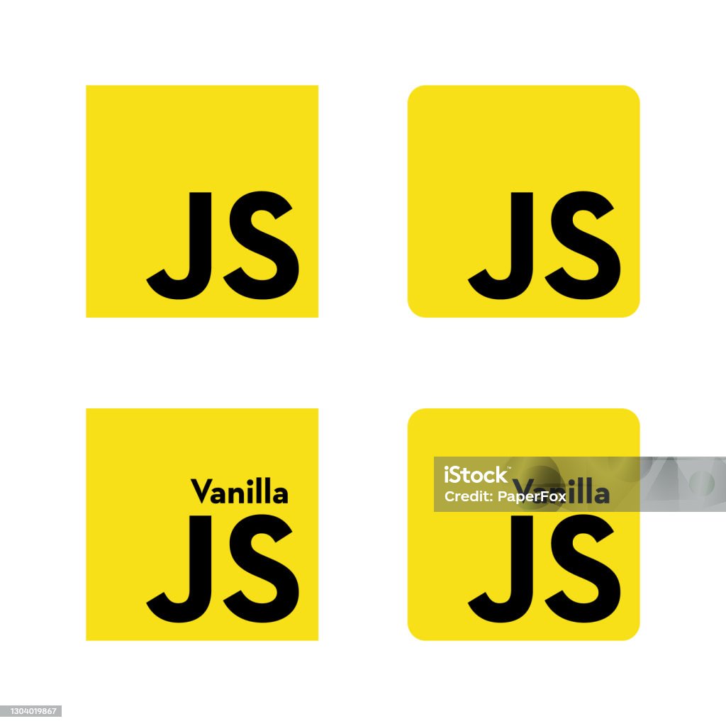 Javascript And Vanilla Javascript Emblem Black Letters On The Yellow ...