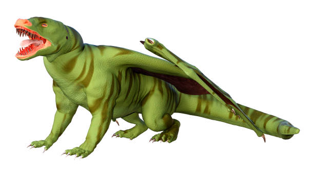 istock 3D illustration fantasy dragon on white 1304024756