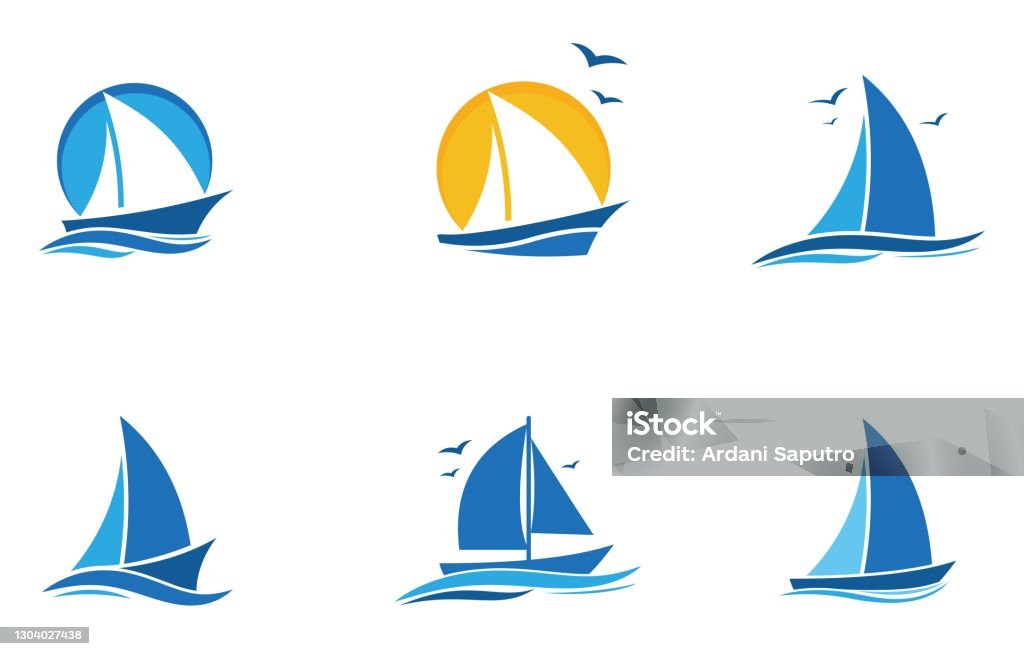 Segelbåt ikonuppsättning, vektor illustration - Royaltyfri Segelbåt vektorgrafik