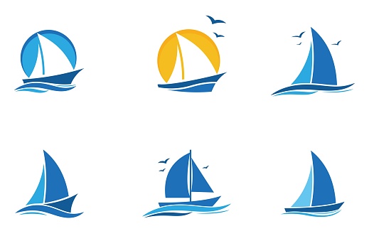 Sailing boat icon  set, vector illustration