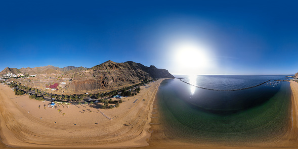 Spherical aerial of Playa de Las Teresitas beach, Tenerife
