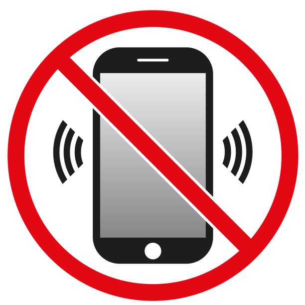 Telephone warning stop sign icon. Phone turn off. Vector Illustration vector art illustration