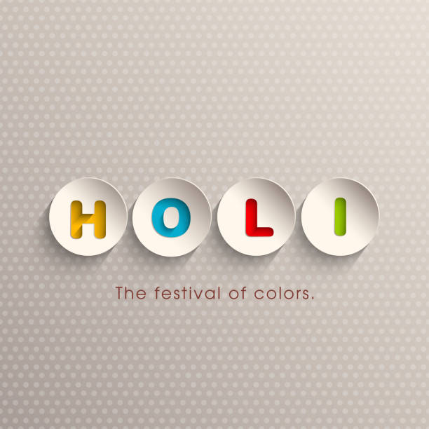 istock Illustration of Holi Festival with colorful intricate calligraphy vector. 1304032928
