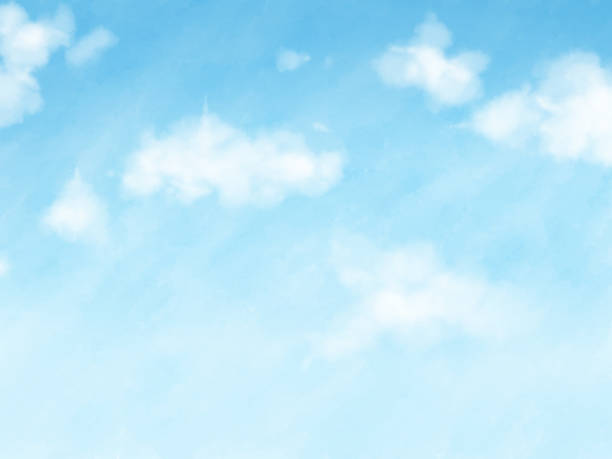 Watercolor illustration of blue sky and clouds for background and wallpaper Watercolor illustration of blue sky and clouds for background and wallpaper morning sky stock illustrations