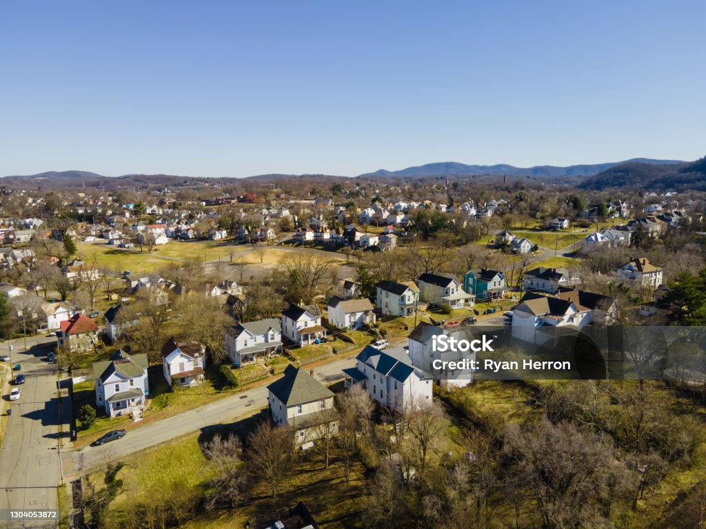 Aerial over Roanoke, Virginia Virginia - US State Stock Photo