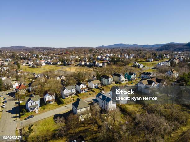 Aerial Over Roanoke Virginia Stock Photo - Download Image Now - Virginia - US State, Roanoke - Virginia, Residential District