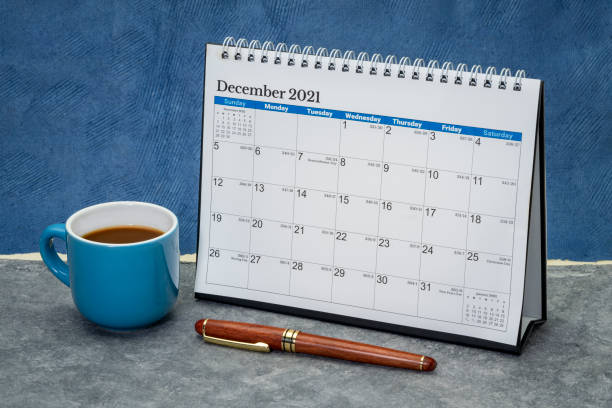 istock December 2021 - spiral desktop calendar 1304057117