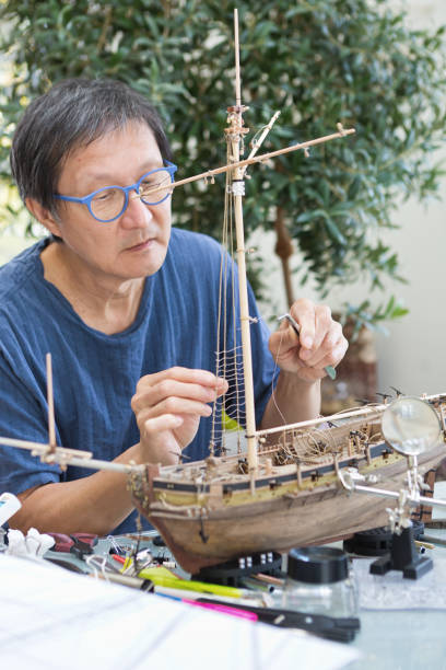 istock Retirement Hobby Leisure - Building Wooden Ship Kit Model 1304058508