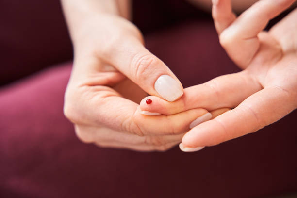 istock Woman checking morning insulin sugar level 1304062823