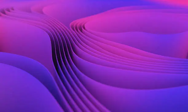 Photo of Colorful Wavy Background. Abstract 3D Render