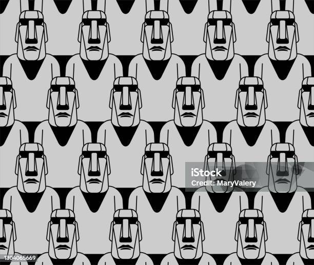 Moai Patterns Moai Pattern Seamless Easter Island Idol Background Ancient Statues ...