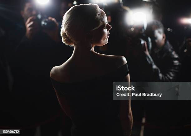 Celebrity Posing For Paparazzi Stock Photo - Download Image Now - Celebrities, Fame, Women