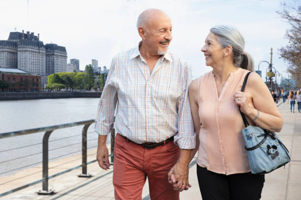 istock Senior couple having fun outside 1304068600
