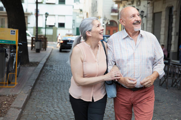 istock Senior couple having fun outside 1304068650