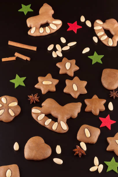 istock Soft gingerbread cookies with almonds series image 16 1304071204