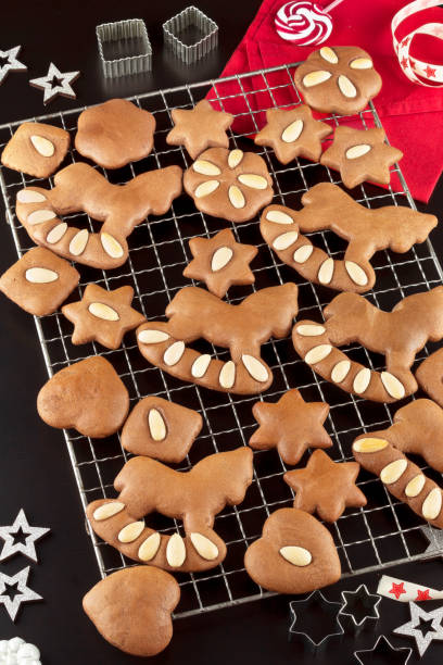 istock Soft gingerbread cookies with almonds series image 10 1304071282