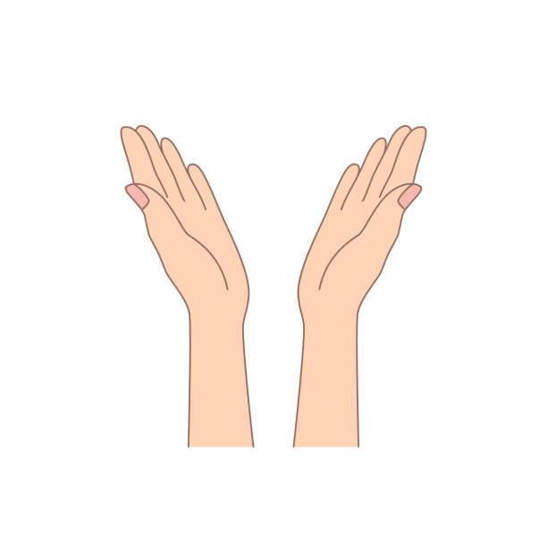 symbol płaski dwóch rąk - human hand god applauding praying stock illustrations