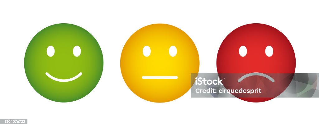 Poor Performance Smiley Feedback Smiley Buttons Poor Average Good Traffic Light Colors Stock ...