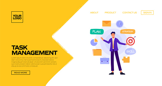 Task Management Concept Vector Illustration For Landing Page Template ...