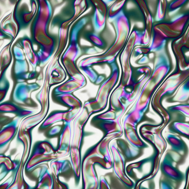istock Abstract holographic background, modern fabric material, vivid rainbow wallpaper, 3d illustration 1304080250