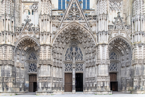 Tours, beautiful french city, the gothic cathedral