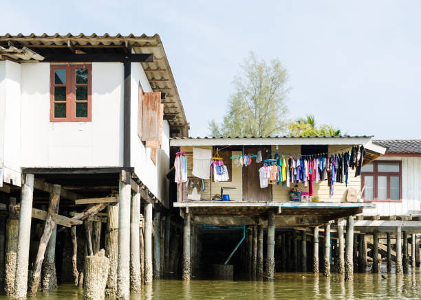 Phang Nga, Thailand - 02.24.2016: House on stilts, Phang Nga Bay, also known as Ao Phang Nga National Park