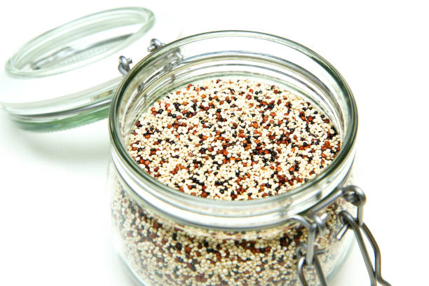 istock The wild quinoa stored inside the closable glass bottle 1304083635
