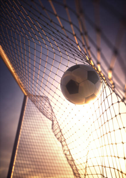 Soccer Ball Scoring Goal stock photo