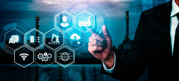 istock Industry 4.0 technology concept - Smart factory for fourth industrial revolution 1304087513